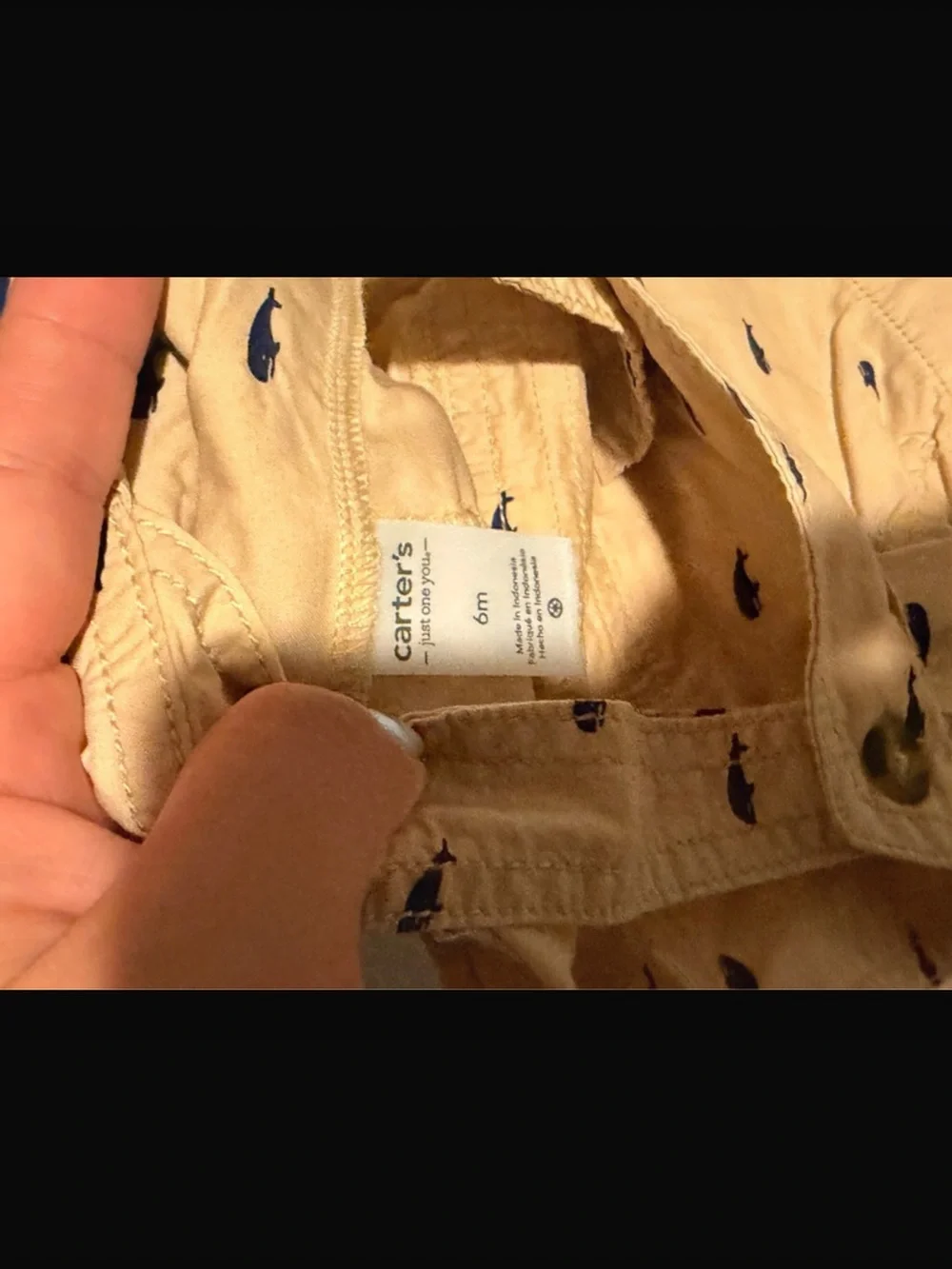 Carter's Navy Polo with Cream Printed Overalls - Kids